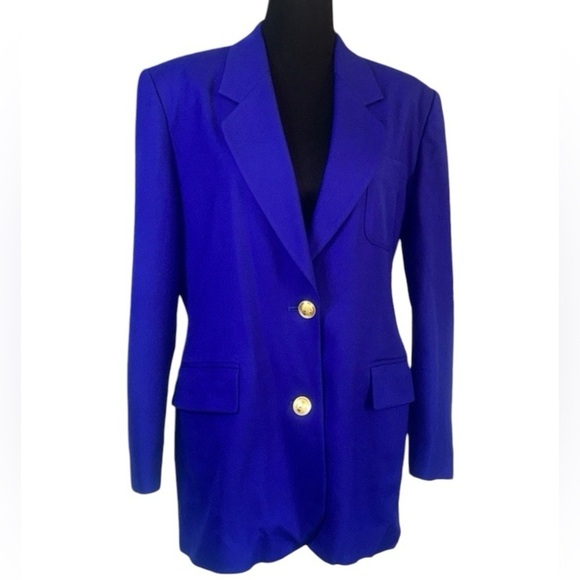 classiques Jackets & Blazers - CLASSIQUES Women’s Vintage Blue 100% Wool Blazer Size M